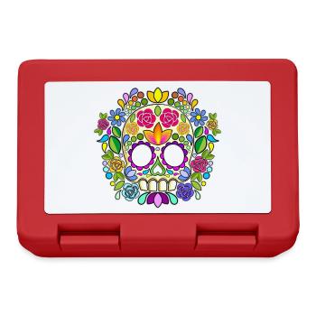Sugar Skull Floral Calavera Day of the Dead - Lunchbox - red - Front