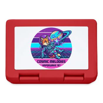 Astronaut Fox Space Retro Vaporwave - Lunchbox - red - Front