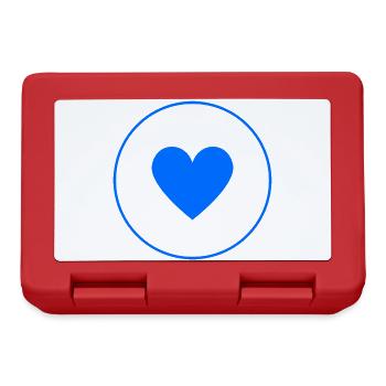 Cercle du Cœur Bleu | Conception minimale - Boîte à goûter - rouge - Devant