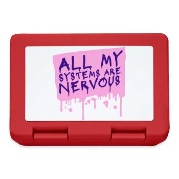 All My Systems Are Nervous Funny Fear Nerd Logo - Lunchbox - red - Front
