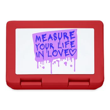 Measure Your Life In Love Inspirierend Liebe Logo - Brotdose - Rot - Vorne