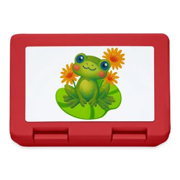 Une jolie grenouille entre des nénuphars orange - Boîte à goûter - rouge - Devant