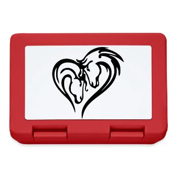 Coeur de cheval (noir) - Boîte à goûter - rouge - Devant