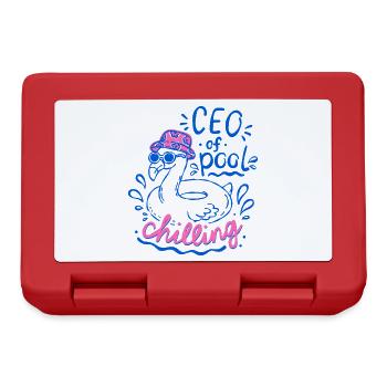Geschäftsführer von Pool Chilling Flamingo Doodle - Brotdose - Rot - Vorne