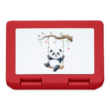 Panda sur la balançoire de branche - Boîte à goûter - rouge - Devant