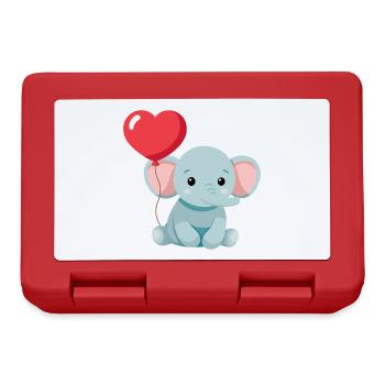 Cute baby elephant - Lunchbox - red - Front