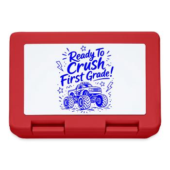 Ready To Crush First Class – lustiger Monstertruck - Brotdose - Rot - Vorne