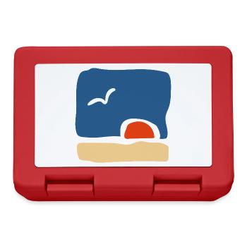 Bird at Sunset – Minimalist Art - Lunchbox - red - Front