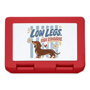 Dachshund Low Legs High Standards Retro - Lunchbox - red - Front