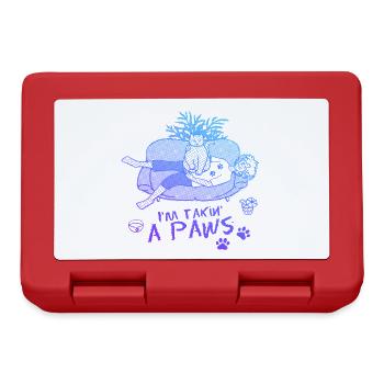 I'm taking a Paws - Cat making biscuits - Lunchbox - red - Front