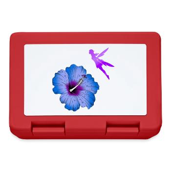 Hibiscus and flying fairies silhouette - Lunchbox - red - Front