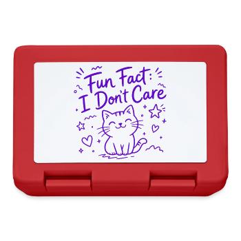 Fun Fact: I Don't Care - Funny Cat - Lunchbox - red - Front