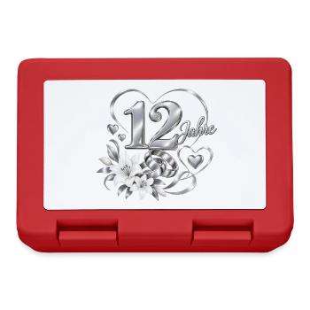 12.Hochzeitstag , 12 Jahre , Nickelhochzeit - Brotdose - Rot - Vorne