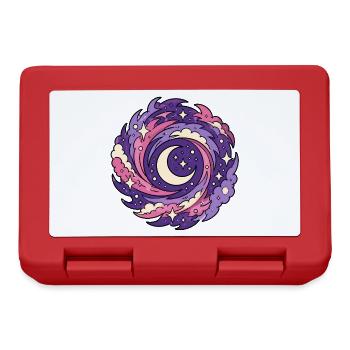 Galaxie Sichelmond Sterne Weltraum Vektor Shirt - Brotdose - Rot - Vorne
