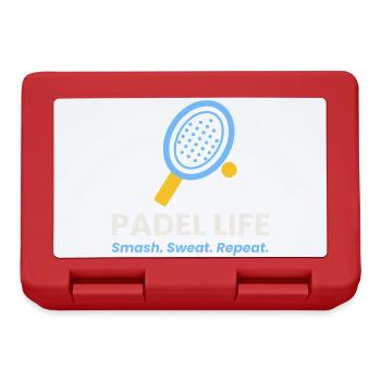 Padel Life Shirt Smash Sweat Repeat Padel Player - Brotdose - Rot - Vorne