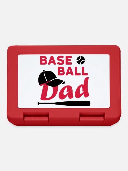 Baseball dad (game ball, baseball cap, baseball sc - Lunchbox - red