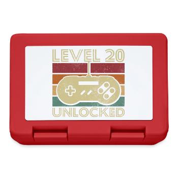 Level 20 unlocked Birthday Gift 20 years - Lunchbox - red - Front