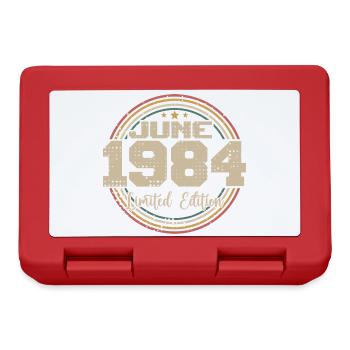 Né en June 1984 Anniversaire 11984 Juin 1984 Juin - Boîte à goûter - rouge - Devant