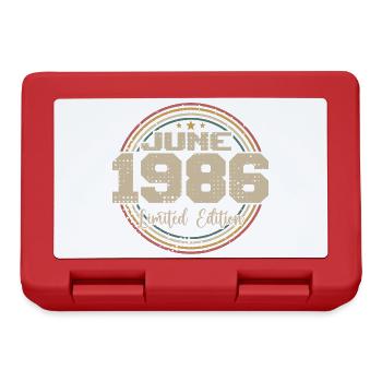 Born in June 1986 Birthday 11986 June 1986 June - Lunchbox - red - Front