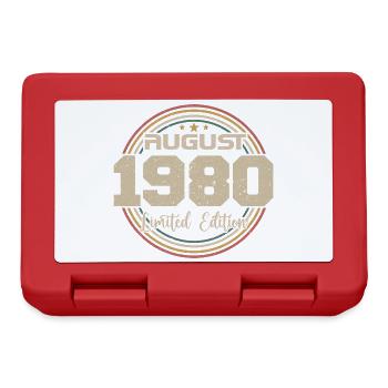 Millésime Né(e) Août 1980 Cadeau Anniversaire 1980 - Boîte à goûter - rouge - Devant