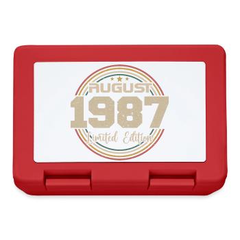 Millésime Né(e) Août 1987 Cadeau Anniversaire 1987 - Boîte à goûter - rouge - Devant