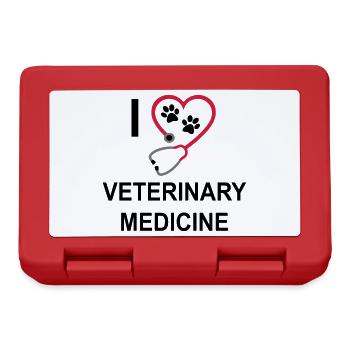 Ich liebe Tiermedizin - Brotdose - Rot - Vorne