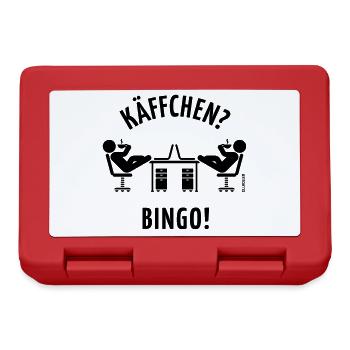 Käffchen Bingo (Baumann Klausen Clausen Kaffee V1) - Brotdose - Rot - Vorne
