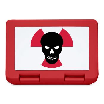 Skull with an evil eye in front of radiation warning signs - Lunchbox - red - Front