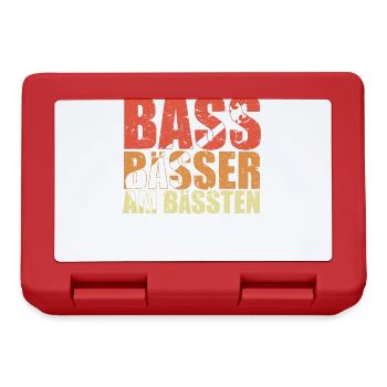BASS BÄSSER AM BÄSSTEN Bassist Geschenk Spruch - Brotdose - Rot - Vorne