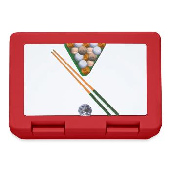 billard,planeten,planet,erde,spiel - Brotdose - Rot - Vorne