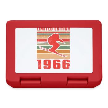 Skifahrer Skifahrerin Ski Geburtstag Baujahr 1966 - Brotdose - Rot - Vorne