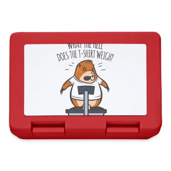 A funny mole saying weight on the scales - Lunchbox - red - Front