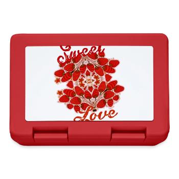 sweet love,erdbeeren,erdbeere,rot,beeren,love - Brotdose - Rot - Vorne