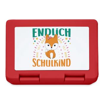 Einschulung Endlich Schulkind Mädchen Fuchs - Brotdose - Rot - Vorne