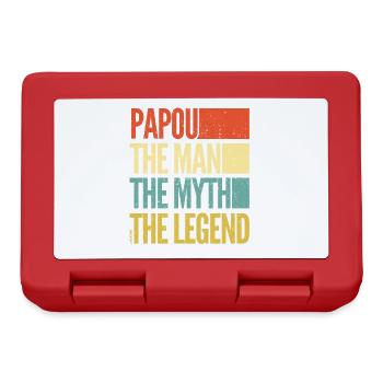 Papou - The man - The myth - The legend - Father's - Boîte à goûter - rouge - Devant