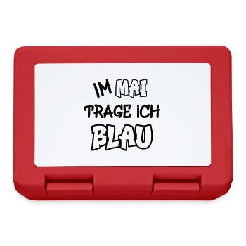 Im Mai trage ich blau Spruch Farbenspiel Farbe - Brotdose - Rot - Vorne
