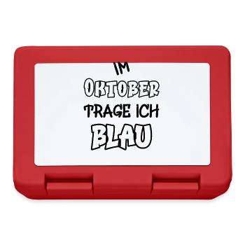 Im Oktober trage ich blau Spruch Farbenspiel Farbe - Brotdose - Rot - Vorne