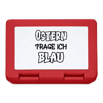Pâques, je porte du bleu en disant jeu de couleurs - Boîte à goûter - rouge - Devant