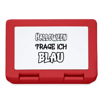 Halloween trage ich blau Spruch Farbenspiel Farbe - Brotdose - Rot - Vorne
