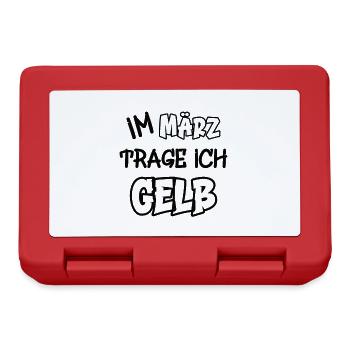 Im März trage ich gelb Spruch Farbe gelb - Brotdose - Rot - Vorne