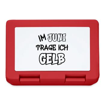 Im Juni trage ich gelb Spruch Farbe gelb - Brotdose - Rot - Vorne