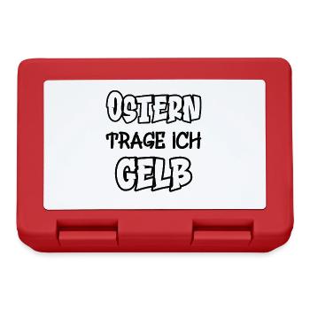 Ostern trage ich gelb Spruch Farbe gelb - Brotdose - Rot - Vorne
