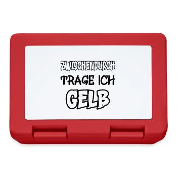 Zwischendurch trage ich gelb Spruch Farbe gelb - Brotdose - Rot - Vorne