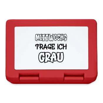 Les mercredis je porte du gris Dire Couleur gris - Boîte à goûter - rouge - Devant