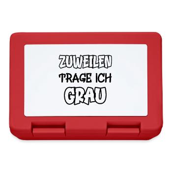 Zuweilen trage ich grau Spruch Farbe grau - Brotdose - Rot - Vorne