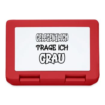 Gelegentlich trage ich grau Spruch Farbe grau - Brotdose - Rot - Vorne