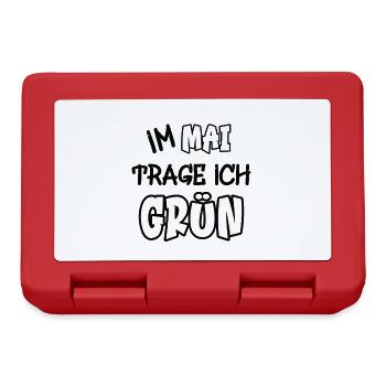 Im Mai trage ich grün Spruch Farbe grün - Brotdose - Rot - Vorne