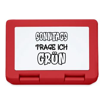 Le dimanche, je porte du vert en disant couleur verte - Boîte à goûter - rouge - Devant