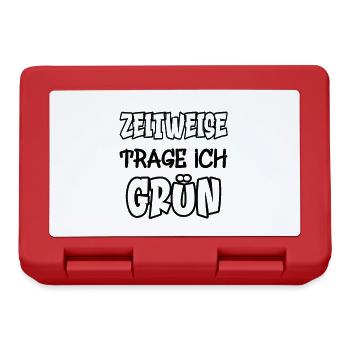 Zeitweise trage ich grün Spruch Farbe grün - Brotdose - Rot - Vorne