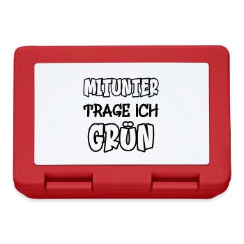 Mitunter trage ich grün Spruch Farbe grün - Brotdose - Rot - Vorne